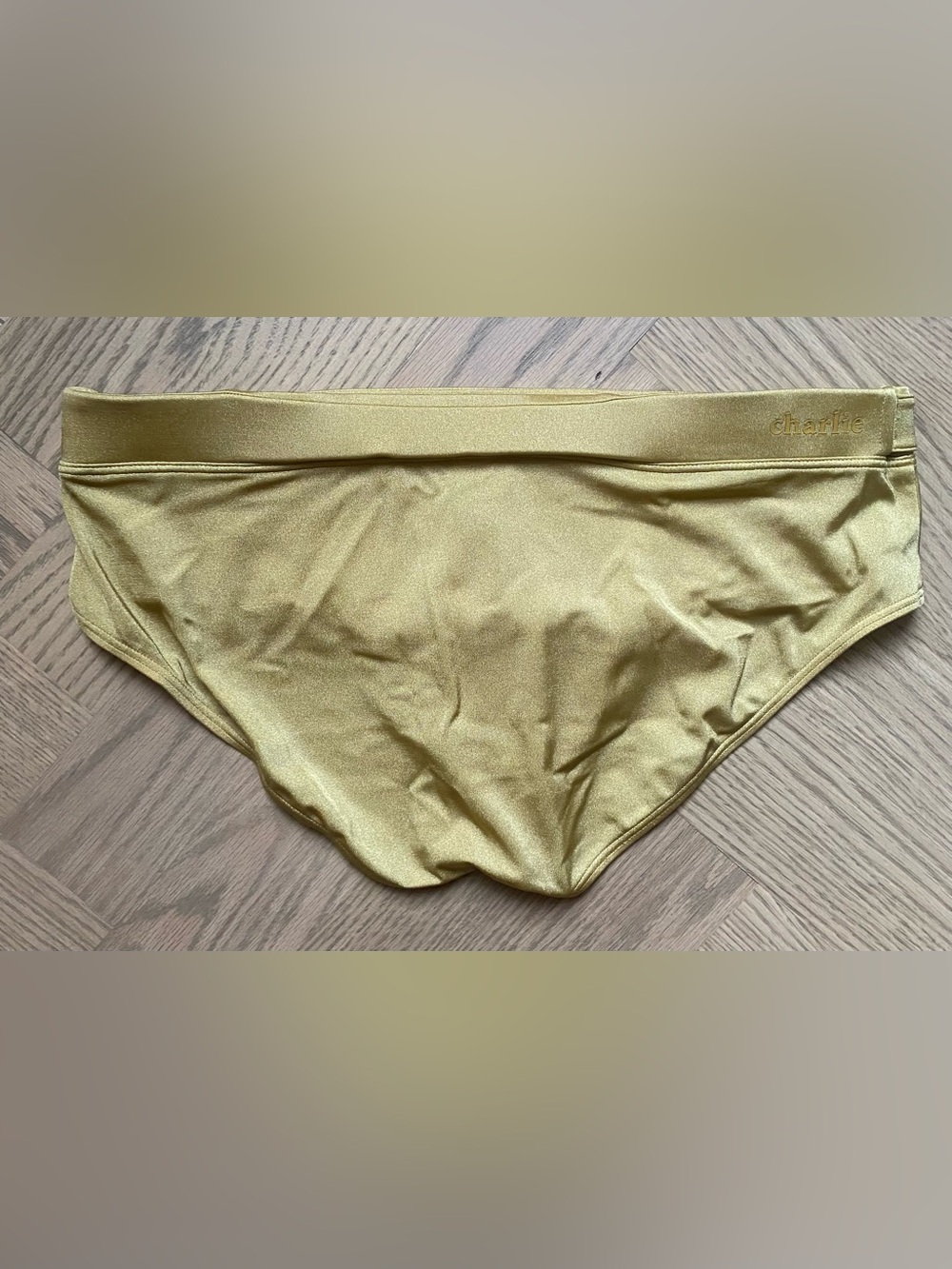Charlie by Matthew Zink Metallic Gold Men’s Swim Briefs - Picture 4 of 6